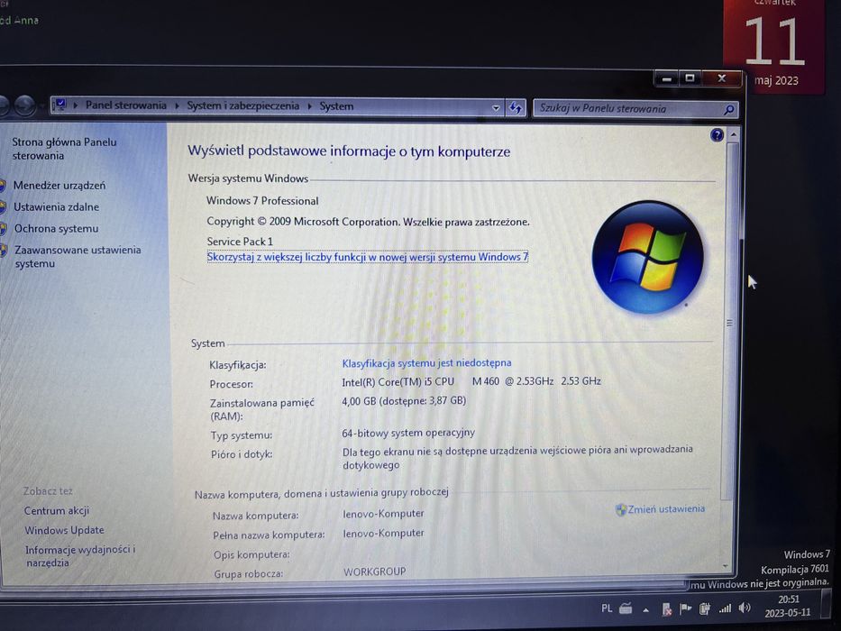 Laptop Lenovo ideapad 15 cali