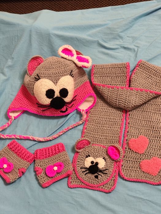 Шапка- мишка (набір) для дівчинки