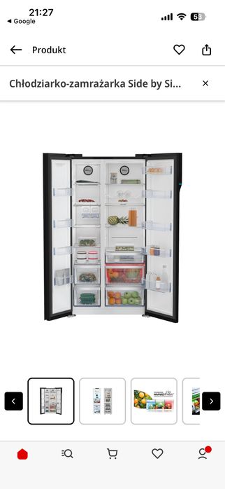 Beko side by side gn163140zgbn czarne szkło na gwarancji