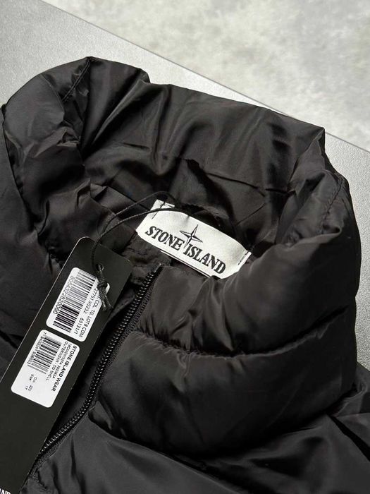 Чорна куртка Stone Island, Мікропуховик стонік зимовий , пуховик