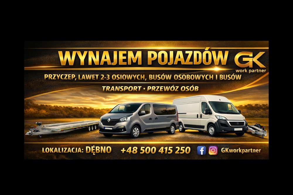 Wynajem lawet i busów (osobowych i dostawczych)