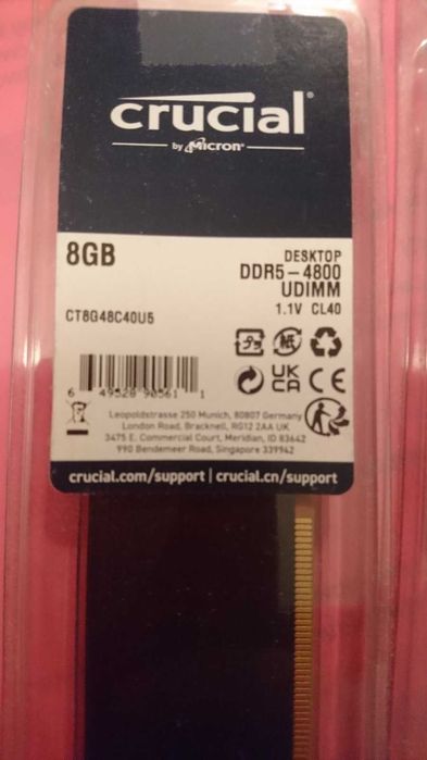 Оперативна пам"ять Crucial 2x8Gb DDR5-4800 UDIMM