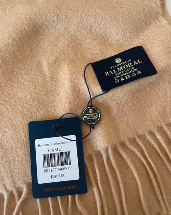 Cachecol camel de mulher com franjas 100% caxemira