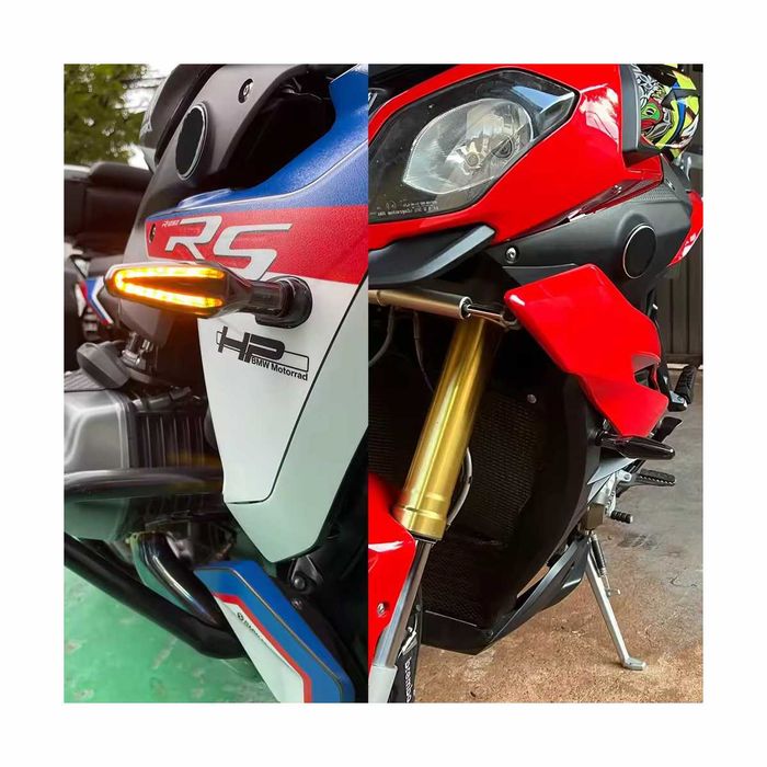 Par de Piscas LED para motos BMW - luz âmbar fumada