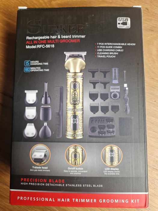 Máquina profissional de barbear,  cortar cabelo/pelos - Surker 7 em 1