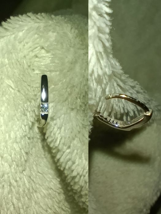 Срібні сережки з муасанітом 0.017ct срібло 925 серебро серьги