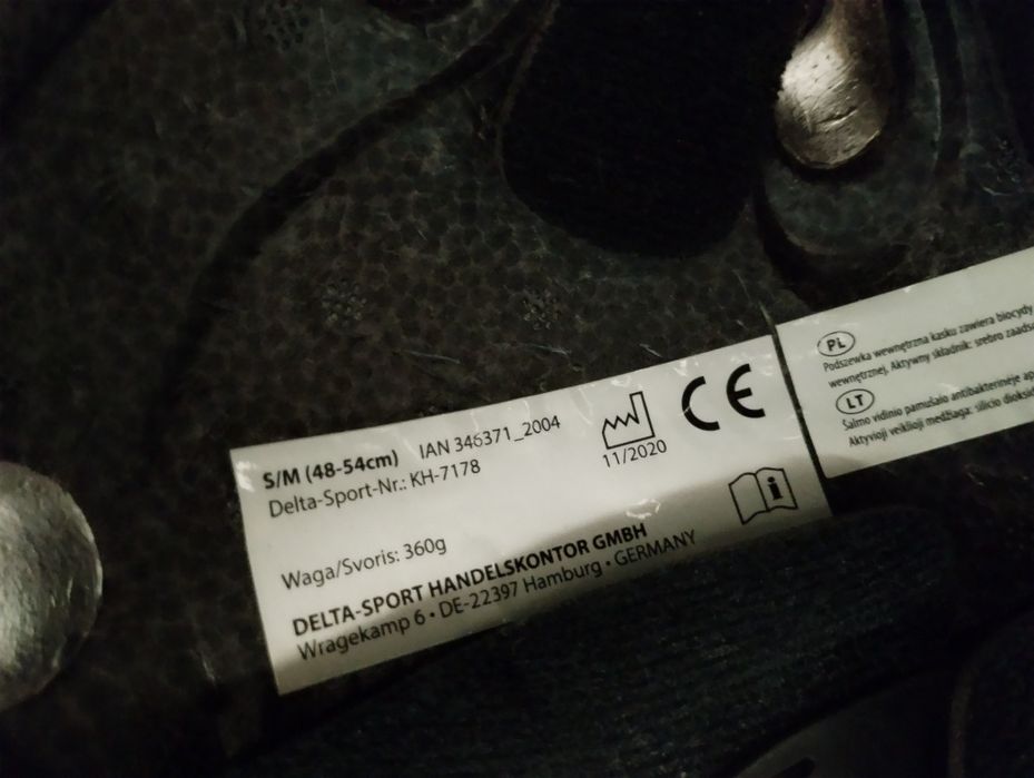 Dziecięcy kask rowerowy crivit 48-54 cm ze światełkiem