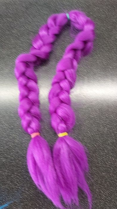 Яркие канекалоны для волос, голубой и фиолетовый цвет, 2 шт