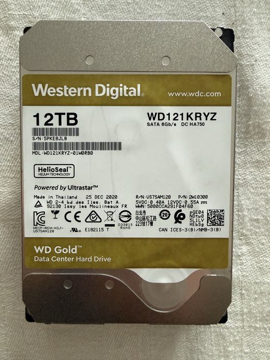 2 Discos Rigidos Western Digital WD Gold 12TB - Data Center/Enterprise