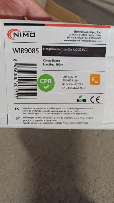 Cabo de alarme/videoporteiro