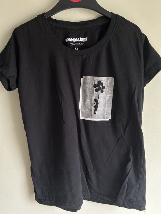 Czarna koszulka Brandalised Banksy balony – rozm. M