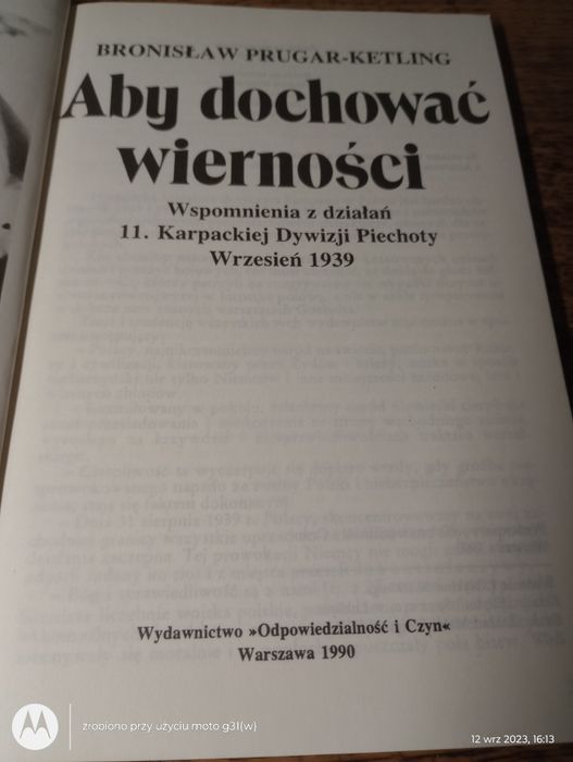 Aby dochować wiernośći. Bronisław Prugar-Kettling