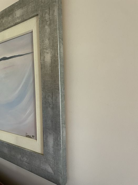Quadro Abstrato a Óleo com Moldura