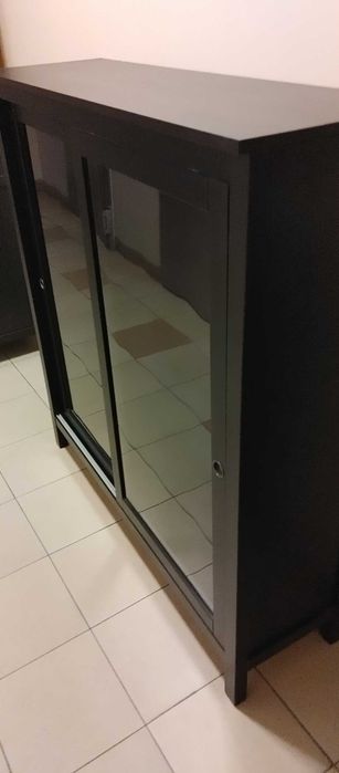 Witryna IKEA HEMNES-drewno-sekretarzyk-regaly LEKSVIK-Ikea