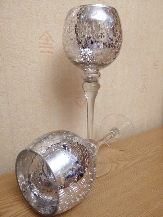 Подарочные бокалы - подсвечники Isabelle, 35 и 30 см