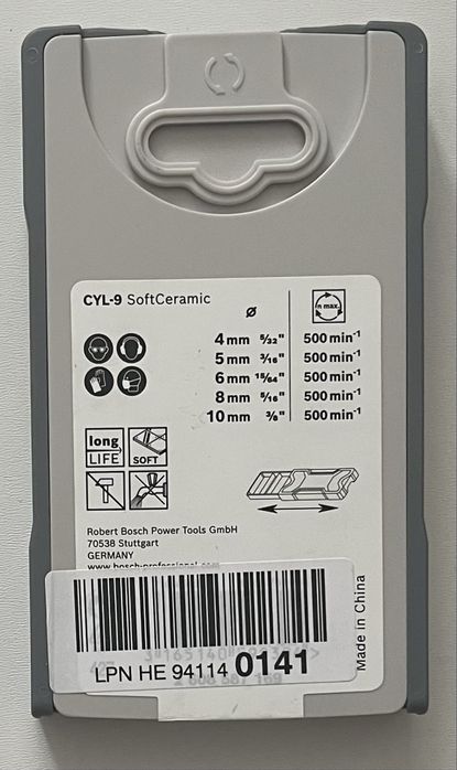 Wiertła Bosch CYL-9 Ceramic do płytek 4, 5, 6, 8, 10mm