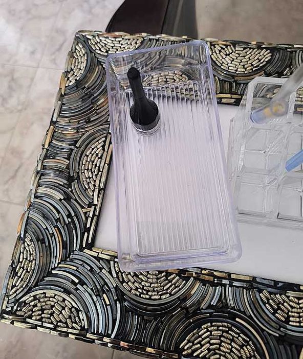 Conjunto de organizadores acrílicos transparentes para produtos de maquilhagem