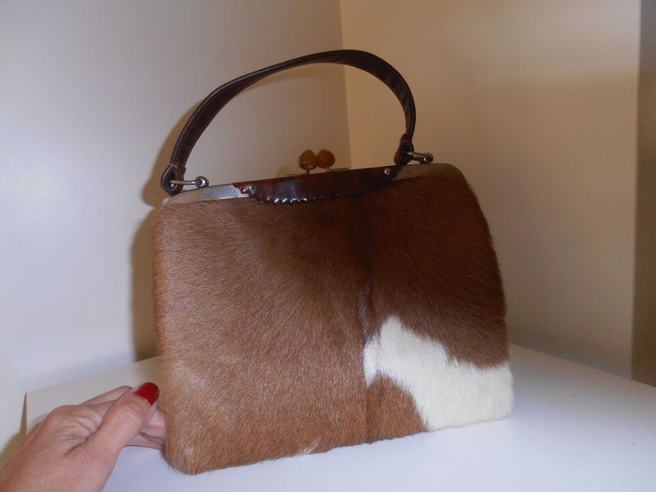 Carteiras vintage. Clutch Bags vintage em cobra/snake e 1 com pêlo/fur