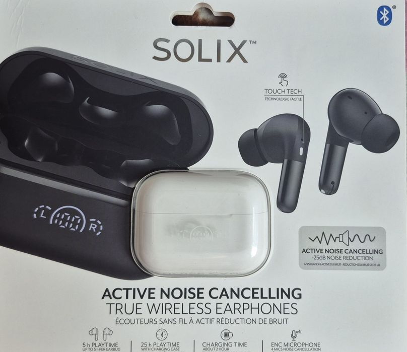 Nowe słuchawki douszne bezprzewodowe Bluetooth Solix