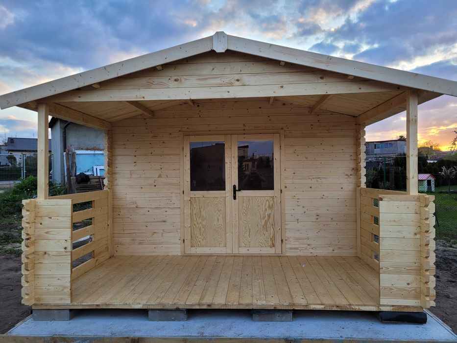 od ZARAZ*masywny domek letniskowy + taras*5x4*20 m2*grubość ścian 34mm