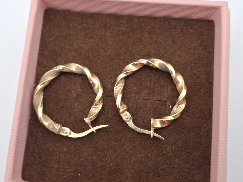 Przepiękne złote kolczyki kółka P.585 1,42G