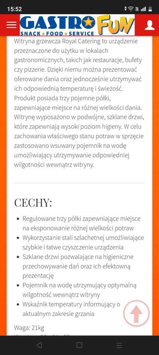 Witryna podgrzewająca Wyprzedaż!