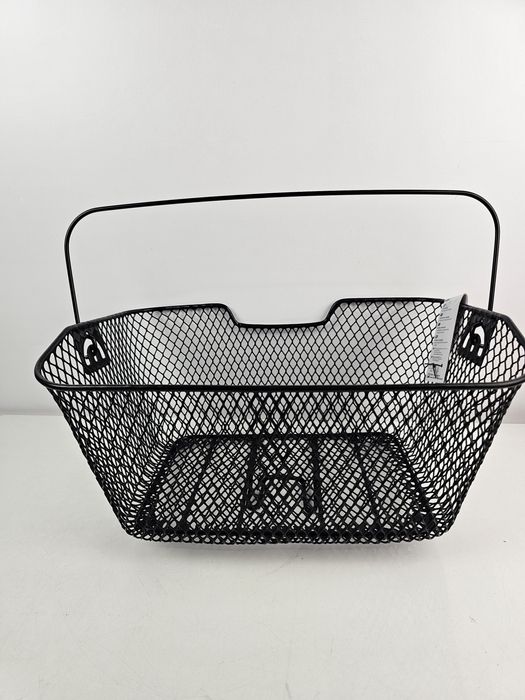 Fischer 61063 – tylny koszyk rowerowy na bagażnik, czarny, stal, 25 kg