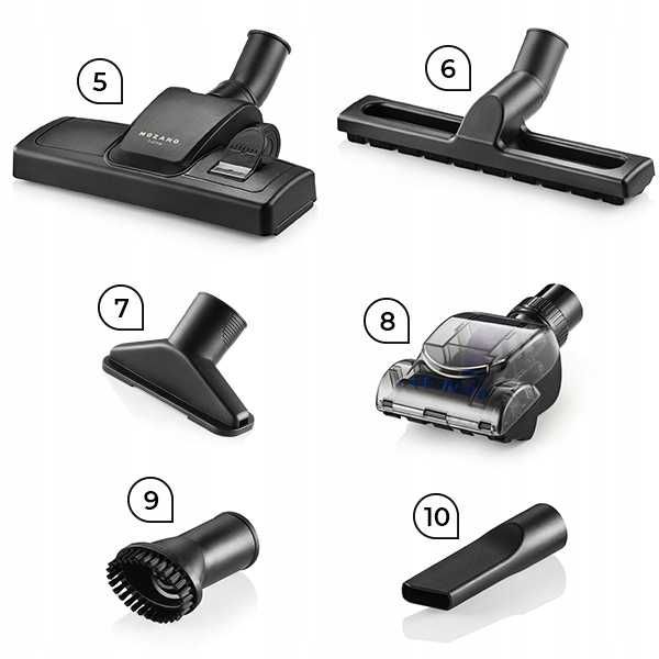 ZESTAW 15w1 Odkurzacz cyklonowy bezworkowy tradycyjny HEPA szczotki 3L