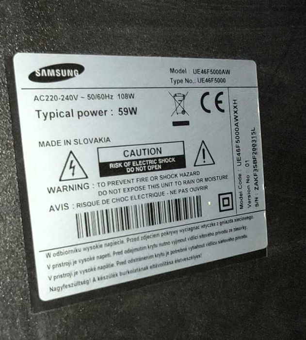 TV Samsung UE46F5000