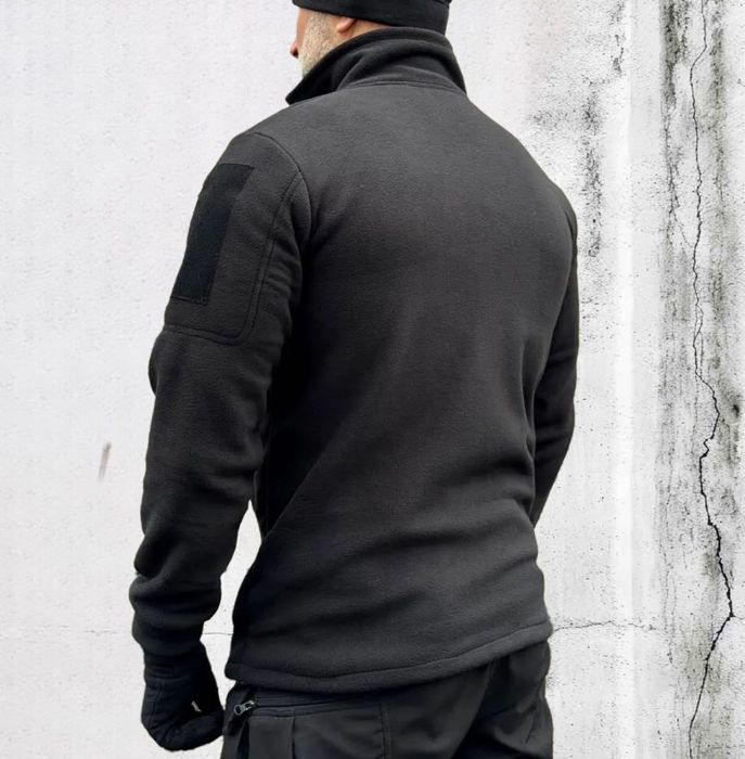 Флісова кофта чорна тактична фліска флиска флисовая черная тактическая