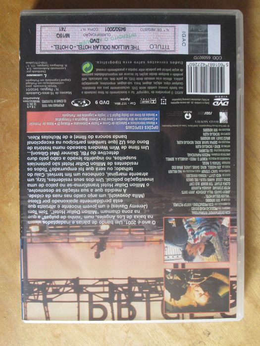 DVD The Million Dollar Hotel, Wim Wenders, Mel Gibson, Milla Jovovich