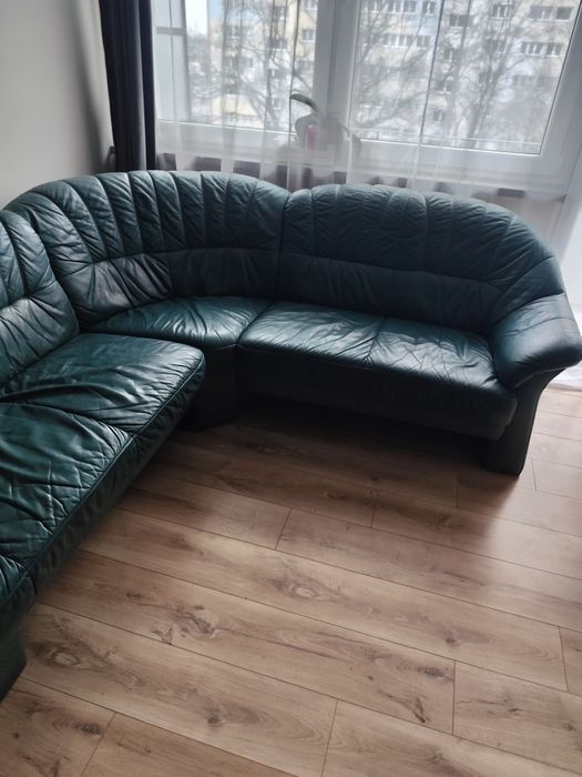 Kanapa skórzana zielona