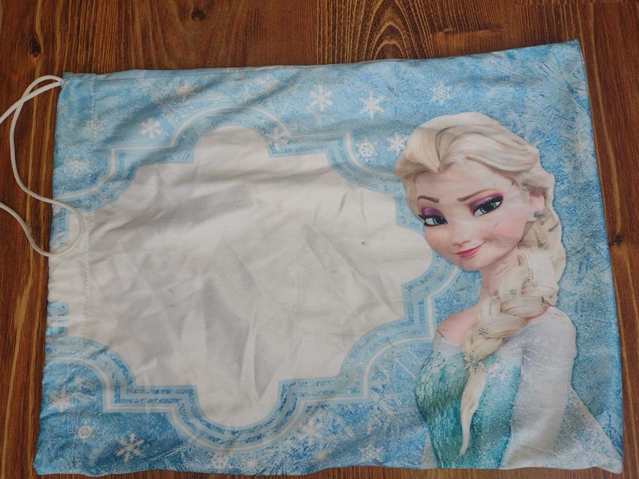 Piękny worek z elsą na buty/WF z miejscem na imię dziecka