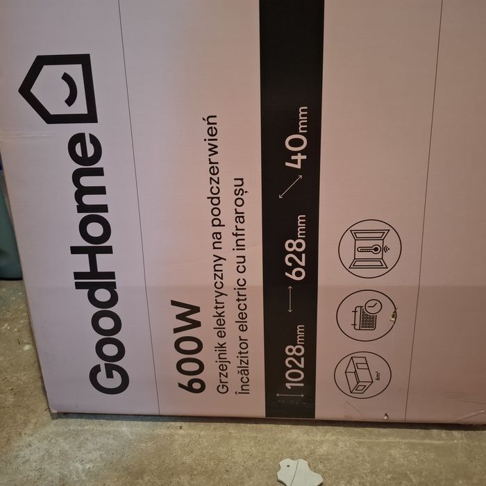 3x Grzejnik na podczerwień GoodHome Basilisk 600W – idealny stan