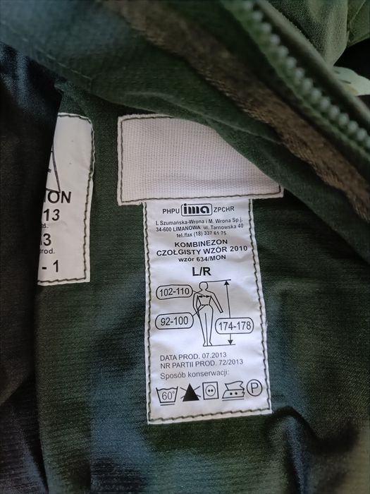 Kombinezon czołgisty L/R