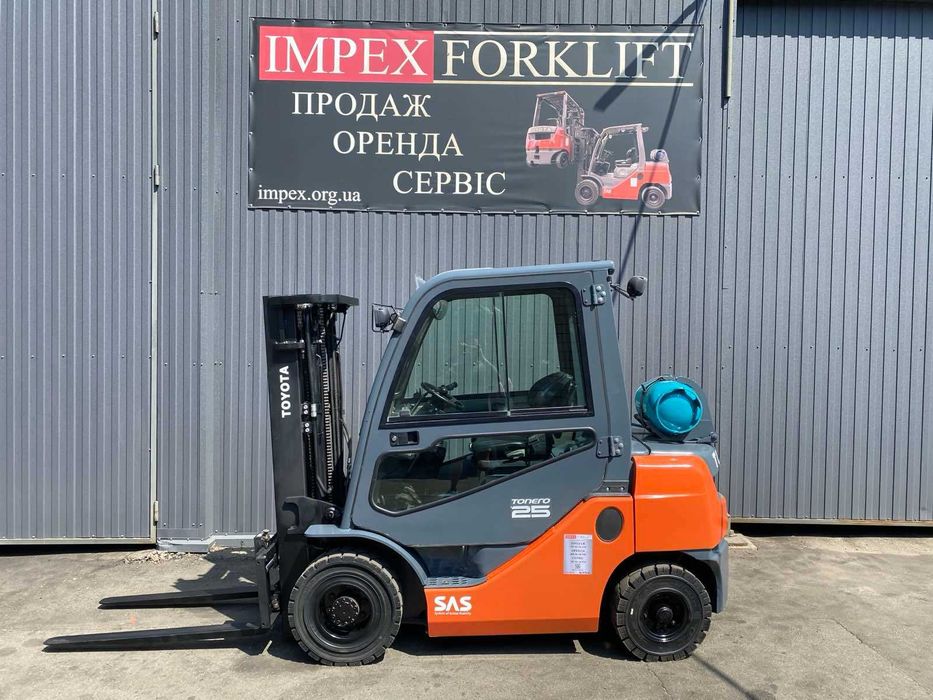 Навантажувач газ TOYOTA 02-8FGF25, підйом-4.3м, 2019рік, кабіна, 5069мг