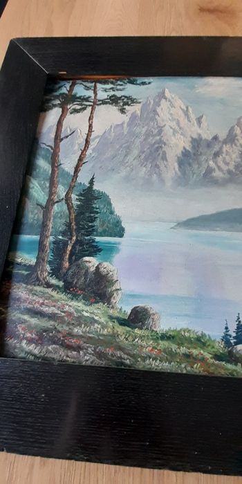 Obraz, pejzaż podpisany Graf 1944 wymiar 59 na 76