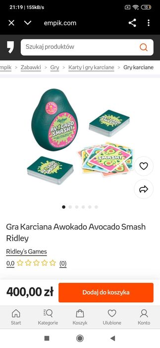 Gra karciana Avocado Smash