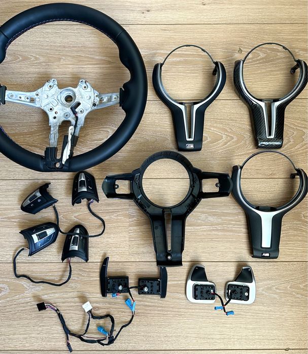 М руль БМВ запчасти, разбор, кнопки, накладка, лепестки, проводка