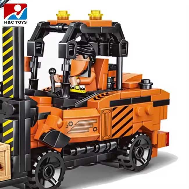 Nowe klocki konstrukcyjne 2w1 Wózek widłowy, Robot, transformers