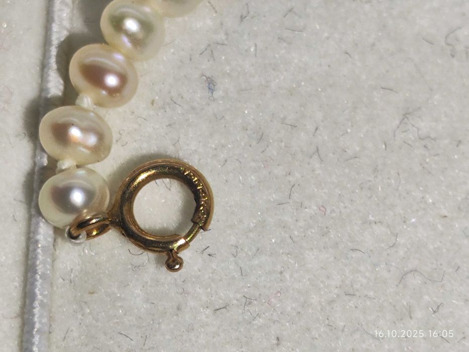 Perły złoto naszyjnik oryginał