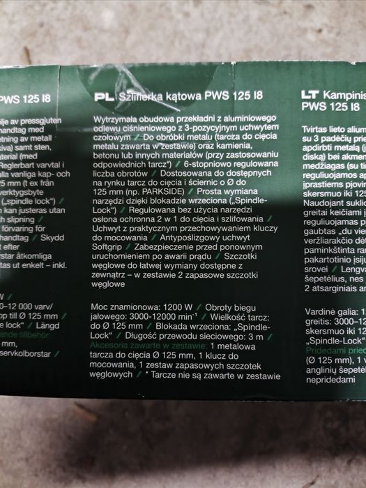 PARKSIDE  Szlifierka kątowa PWS 125 
Właściwości

Wytrzymała obudo