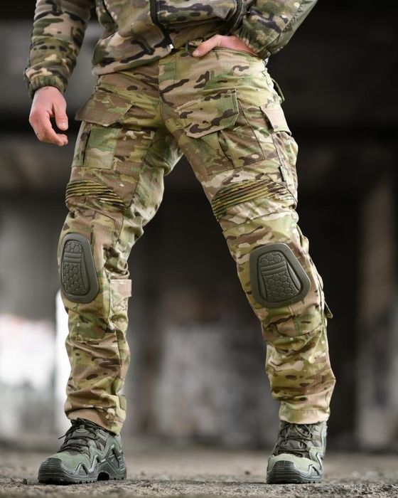 Весна чоловічі військові тактичні штани з наколінниками G3 мультикам