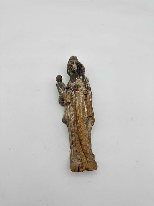 ANTYK XVIIIw Rzeźba Sakralna MADONNA Z DZIECIĄTKIEM | Drążona Ołtarzowa