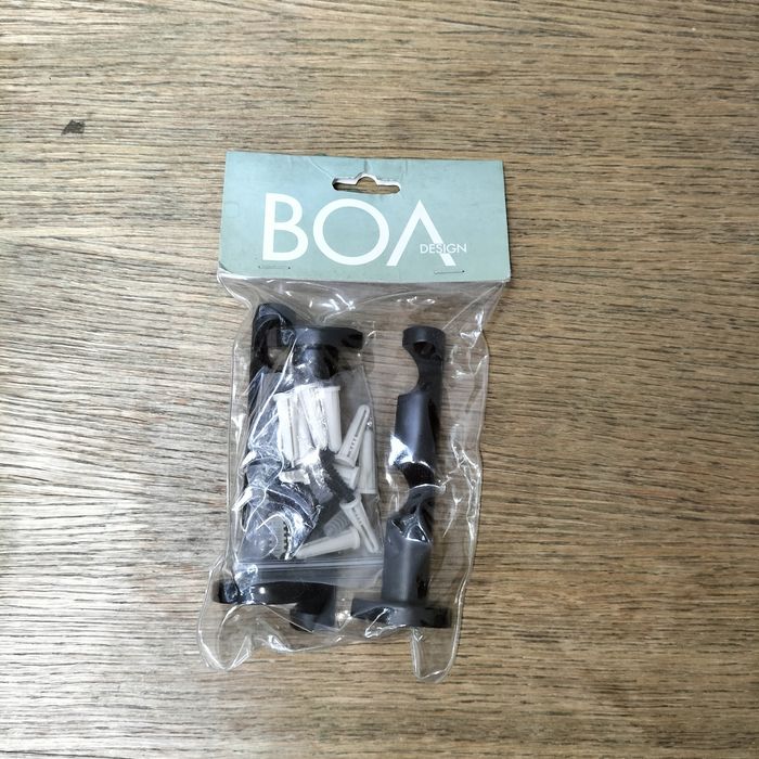 3 szt. czarne uchwyty do podwójnego karnisza, nowe