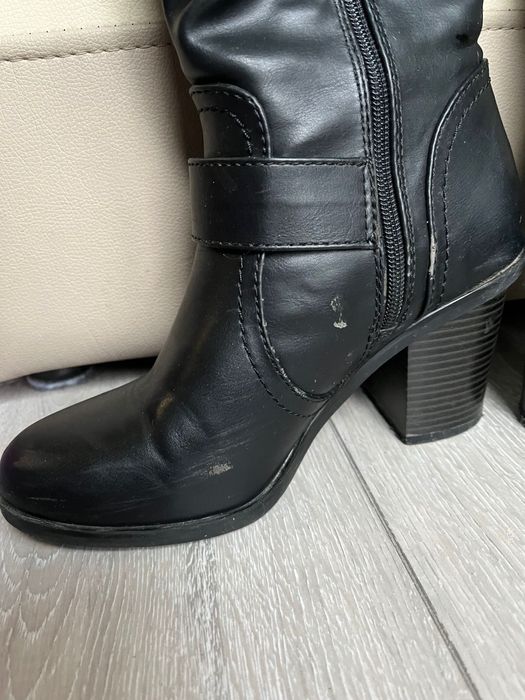 Kozaki na obcasie zestaw spodnie leginsy rybaczki spodnie polysk