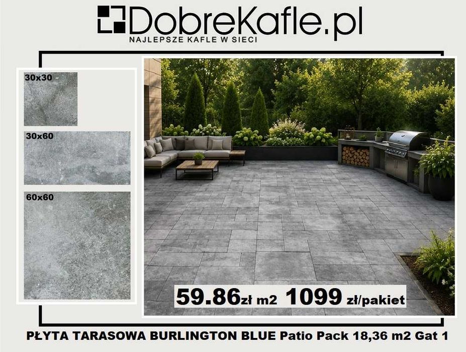 Płyta Tarasowa Burlington Blue 2cm PatioPack 18,36m2 1099zł Gat1 20mm