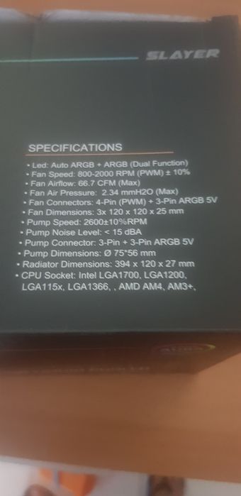 Water cooler slayer RX 360 ARGB+AUTO RGB Mirror usado