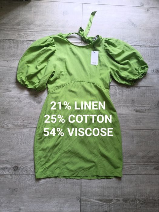 Nowa z metką sukienka envii, kolor limonkowy L len wiskoza bawelna