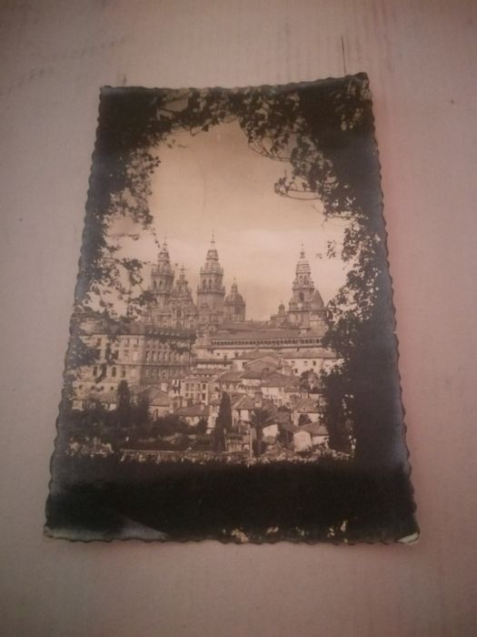 Postal antigo (p/b - 1957) | S. Tiago Compostela